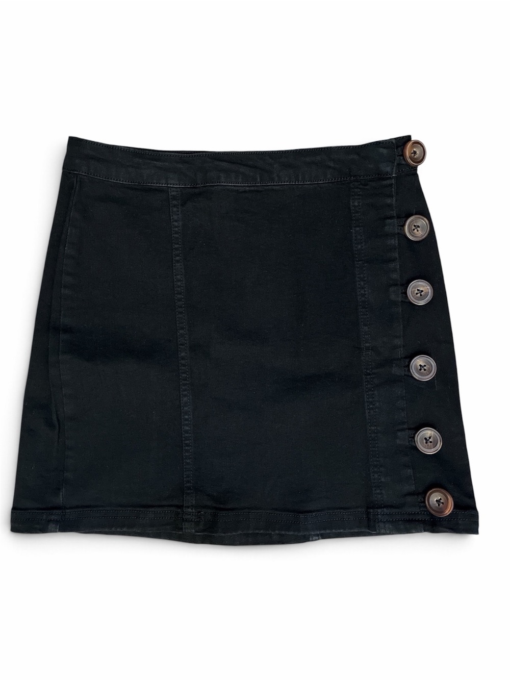 Wishlist Black Button-Side Mini Skirt